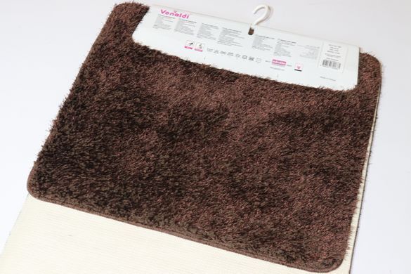 Набір килимків в ванну і туалет Pirlanta 100*60 +50*60 см з високим ворсом 01297 Brown