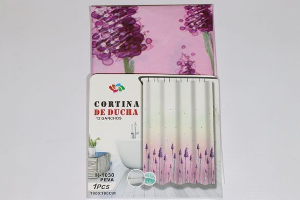 Шторка для ванной силиконовая 180x180 см Эфиопия Lavender Cortina 81006