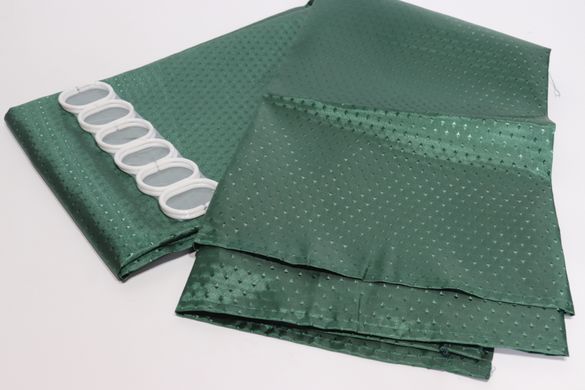 Шторка в ванную широкая 240x180 см однотонная темно-зеленая 5314/darkgreen