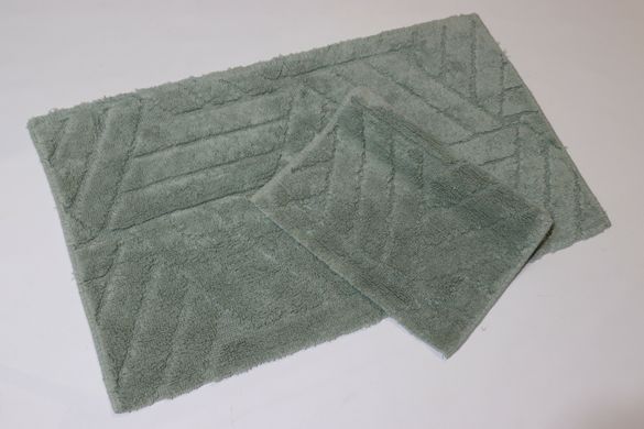 Набор ковриков хлопковых для ванной и туалета 60x100 50x60 см Vonaldy Elite 2917/green