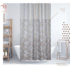 Штора для ванной Тропик Flower 180*200см, Коричневый