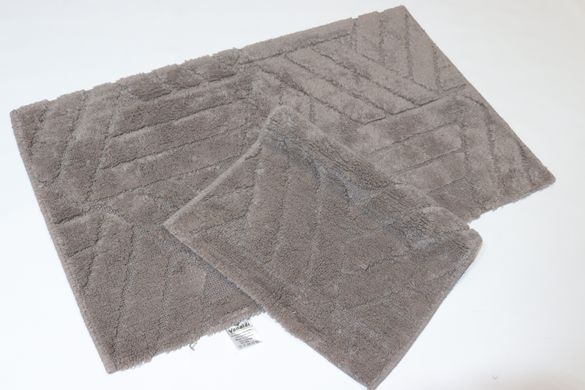 Набор ковриков хлопковых для ванной и туалета 60x100 50x60 см Vonaldy Elite 2917/brown