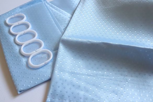 Штора для ванной тканевая однотонная 180x180 см 5214/lightblue2