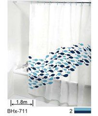Шторка для ванной силиконовая 180x180 см Эфиопия Blue Fish Cortina