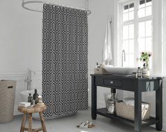 Штора для ванной Тропик Ethnic 180*200 см, Черный