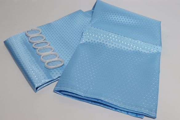Шторка для ванної широка 240x180 см однотонна блакитна 5314/lightblue