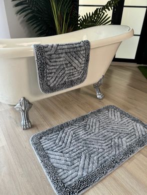 Набор ковриков хлопковых для ванной 60x100 50x60 см Tropikhome Shaggy Vintage gray, Серый