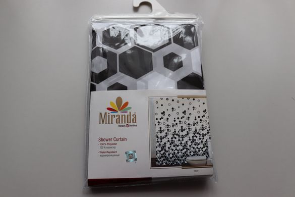 Шторка для ванної кімнати Miranda Troy black 180*200 cм