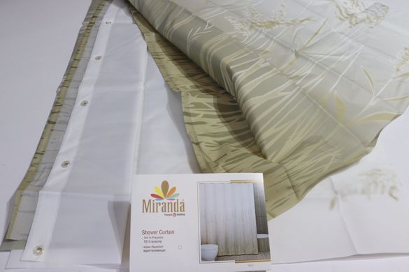 Шторка для ванной комнаты Miranda Solo olive 180*200 cм