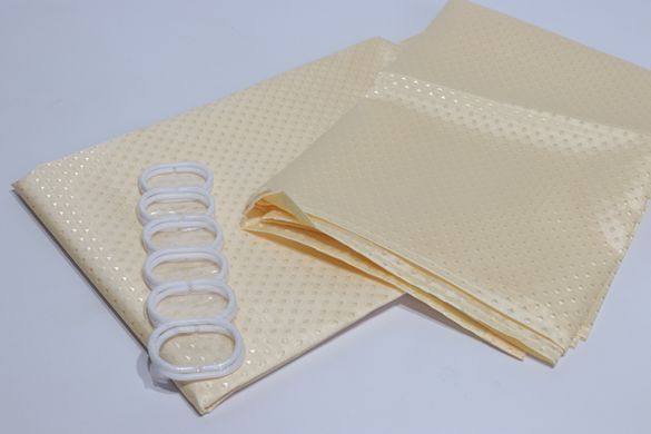 Шторка для ванної широка 240x180 см однотонна бежева 5314/beige
