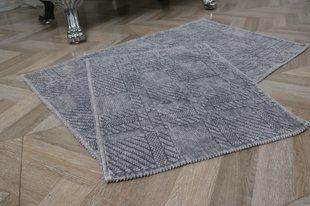 Набор ковриков хлопковых для ванной и туалета 60x100 50x60 см Tropikhome VINTAGE GREY, Серый