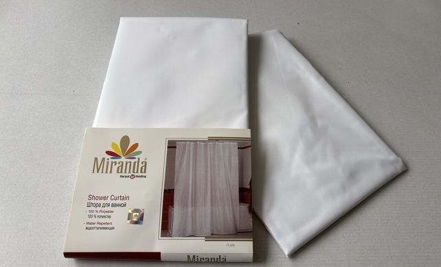 Шторка для ванної кімнати Miranda Plain White 180*200 cм