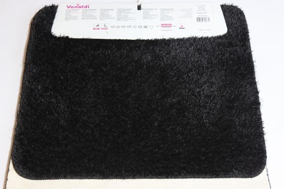 Набор ковриков в ванную и туалет Pirlanta 100*60 +50*60 см с высоким ворсом 01300 Black