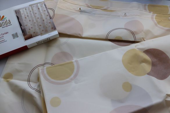 Шторка для ванной комнаты Miranda Circle beige 180*200 cм