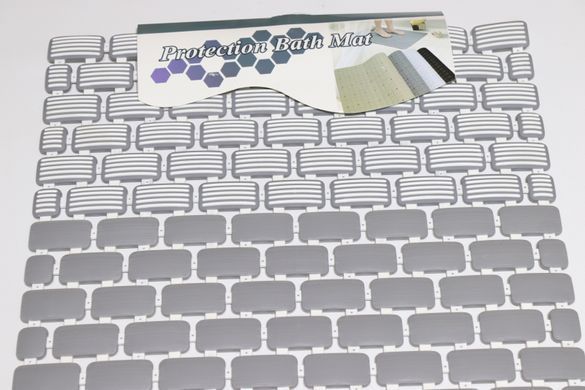 Противоскользящий коврик для душа на присосках 68*40 см 1808/grey-white