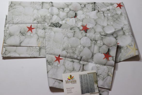 Шторка для ванной комнаты Miranda Pearl grey 180*200 cм