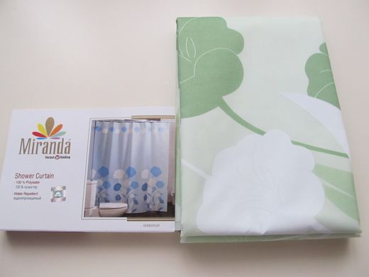 Шторка для ванної кімнати Miranda HERBARIUM green 180*200 cм