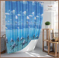 Штора для ванной Тропик Dolphin famile 180*200 см, Синий