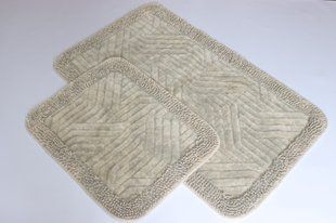 Набор ковриков хлопковых для ванной и туалета 60x100 50x60 см Tropikhome Shaggy Plain mokko, Бежевый