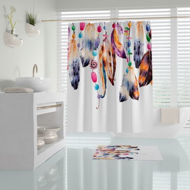 Штора для ванной Feathers Tropichome 180x200 cм, Багатокольоровий