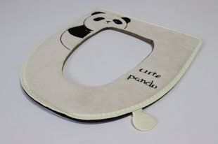 Накладка на ободок унитаза мягкая на молнии Panda 0047/beige