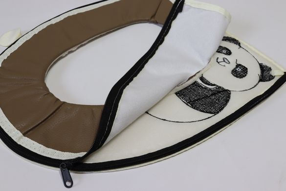 Накладка на ободок унитаза мягкая на молнии Panda 0047/beige