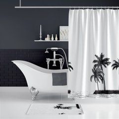 Штора для ванной Miami Tropichome 180x200 cм, Чорно- білий
