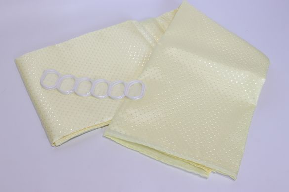 Шторка для ванної широка 240x180 см однотонна жовта 5314/yellow