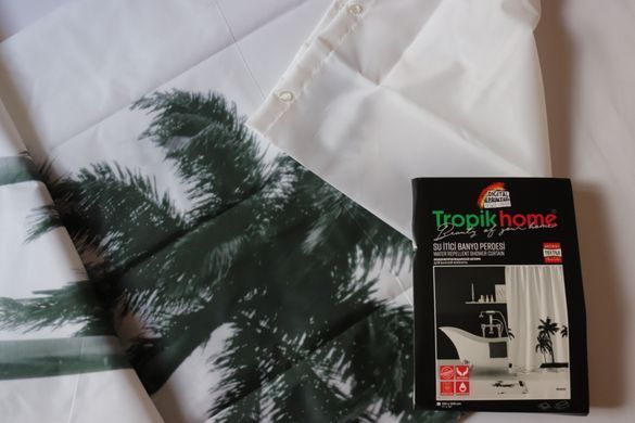 Штора для ванной Miami Tropichome 180x200 cм, Чорно- білий